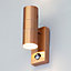 Litecraft Kenn Copper Up and Down Outdoor Wall Light with PIR Sensor