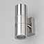 Litecraft Kenn Polished Steel Up and Down Outdoor Wall Light