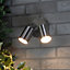 Litecraft Kenn Stainless Steel 2 Lamp Adjustable Outdoor Wall Light