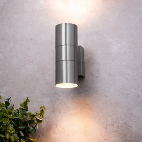 Litecraft Kenn Stainless Steel Up and Down Outdoor Wall Light