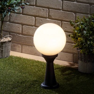 Litecraft Lancaster Black Outdoor Globe Pedestal Light