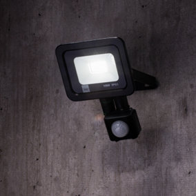 Litecraft Langton Black Outdoor Wall Flood Light with PIR Sensor