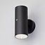 Litecraft Lem Black 2 Lamp Outdoor Wall Light with Photocell Sensor