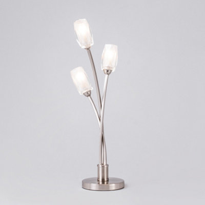 Litecraft Macti Brushed Nickel 3 Light Table Lamp