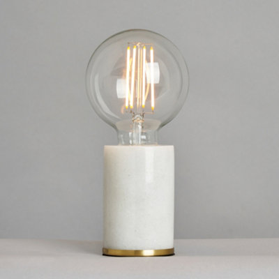 Litecraft Marble White Modern Table Lamp