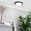 Litecraft Mari Black Large Flush Bathroom Ceiling Light