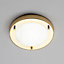 Litecraft Mari Brass 12w Small LED Flush Bathroom Ceiling Light