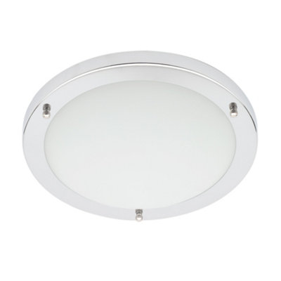 Litecraft Mari Chrome 18w Large LED Flush Bathroom Ceiling Light