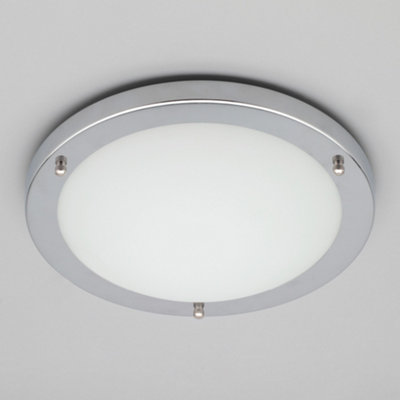 Litecraft Mari Chrome 18w Large LED Flush Bathroom Ceiling Light