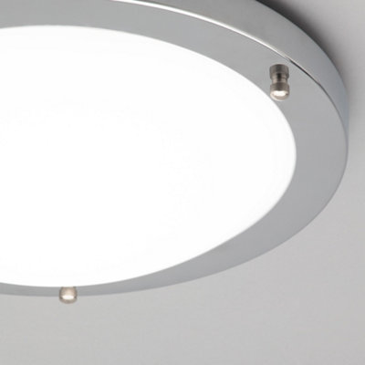 Litecraft Mari Chrome 18w Large LED Flush Bathroom Ceiling Light