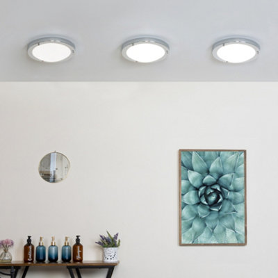 Litecraft Mari Chrome Large Bathroom Flush Ceiling Light DIY at B&Q