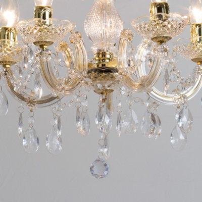 Litecraft Marie Therese Brass 5 Light Chandelier