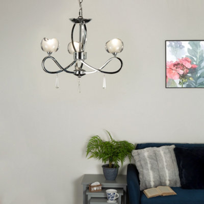 Annelise Chandelier Silver effect 5 Lamp Ceiling light DIY at B Q
