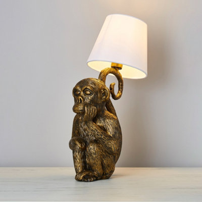 Litecraft Maurice Gold 1 Light Monkey Table Lamp