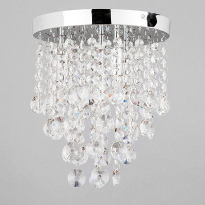Litecraft Montego Chrome 4 Lamp Crystal Effect Ceiling Light