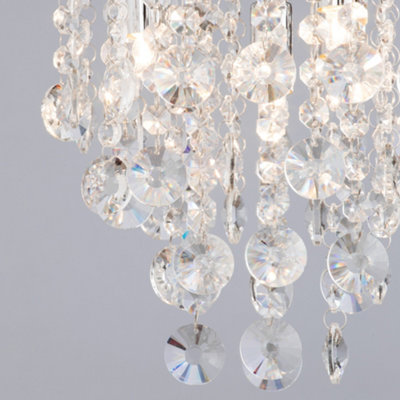 Litecraft Montego Chrome 4 Lamp Crystal Effect Ceiling Light