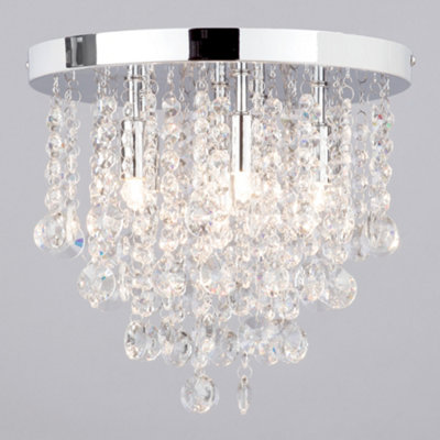 Litecraft Montego Chrome 6 Lamp Crystal Effect Ceiling Light