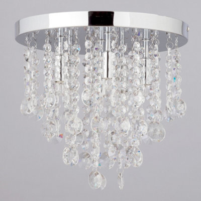 Litecraft Montego Chrome 6 Lamp Crystal Effect Ceiling Light