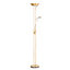 Litecraft Mother & Child Satin Brass Dimmable Floor Lamp 2 Arm with Bulbs
