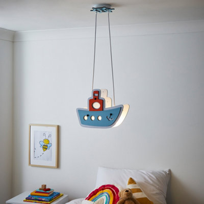 Litecraft Multi Coloured Boat Glow Kids Ceiling Pendant