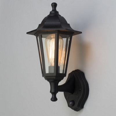 Litecraft Neri Black Outdoor Wall Light with PIR Sensor