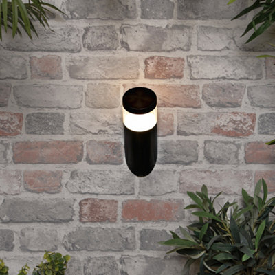 Angled outdoor wall deals light