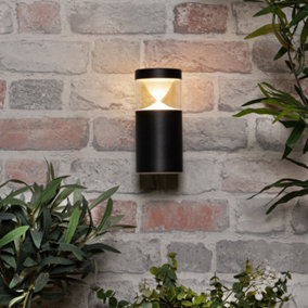 Litecraft Nura Black Modern Outdoor LED Wall Light