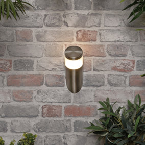 Litecraft Nura Stainless Steel Modern Outdoor Angled LED Wall Light