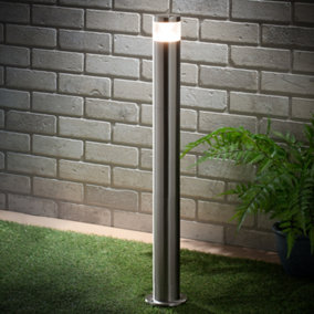 Litecraft Nura Stainless Steel Modern Outdoor Post Bollard Light