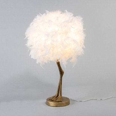Litecraft Oscar Gold 1 Light Ostrich Legs Table Lamp