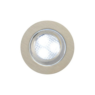 Litecraft Pack of 10 Circular Stainless Steel LED Cool White Outdoor Decking Lights