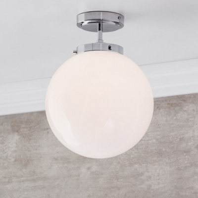 Litecraft Preston Chrome Globe Bathroom Ceiling Light