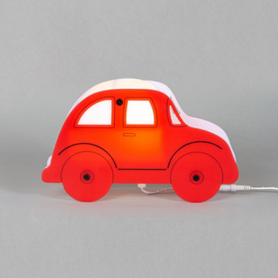 Litecraft Red Car Glow Kids LED Table Lamp