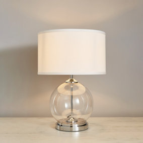 Litecraft Rhonda Chrome 1 Light Globe Table Lamp