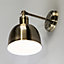 Litecraft Rima Brass 1 Lamp Industrial Style Wall Light