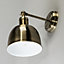 Litecraft Rima Brass 1 Lamp Industrial Style Wall Light