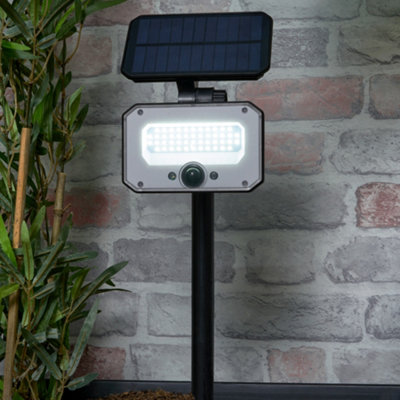 Litecraft Sampson Black LED Solar Outdoor Wall or Spike Light