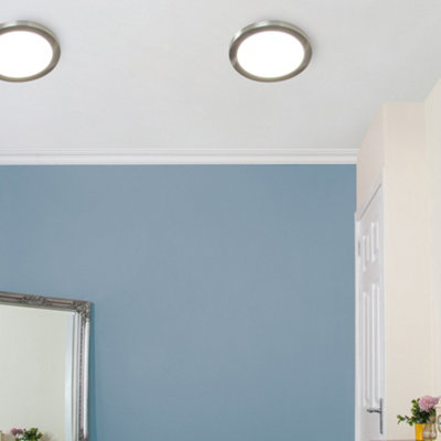 Litecraft Satin Nickel Magnetic Bezel For 18W Darly Bathroom Flush Ceiling Light