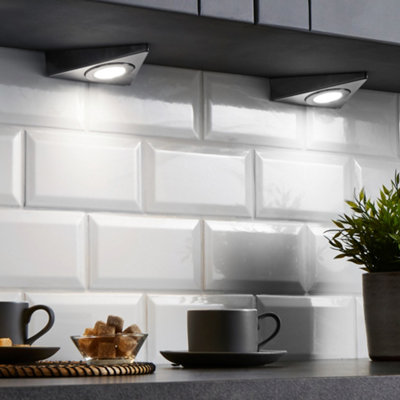 Litecraft Scott Satin Nickel Day Light White Kitchen LED Under Cabinet ...