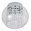 Litecraft Seren Chrome 2 Lamp Modern Bathroom Flush Ceiling Light with Clear Glass Shade