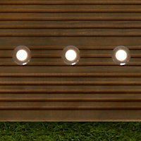 Litecraft Sitka Chrome 3W LED Outdoor 4 x Recessed Deck Light Kit with 5m Cable