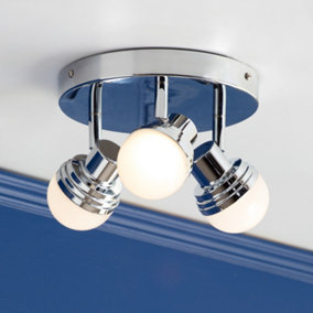 Litecraft Skipton Chrome 3 Light LED Bathroom Ceiling Spotlight Plate