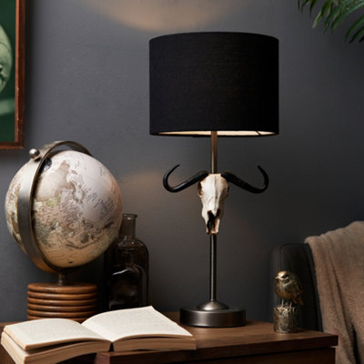 Litecraft Skull Pewter Novelty Table Lamp