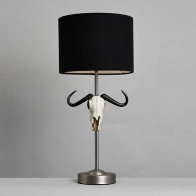 Litecraft Skull Pewter Novelty Table Lamp