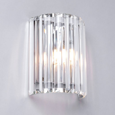 Litecraft Skydda Chrome Bathroom Curved Wall Light
