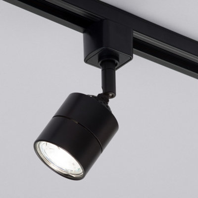 Litecraft Soho Black 4 Head 2m L Shape Kitchen Ceiling Light with LED Bulbs