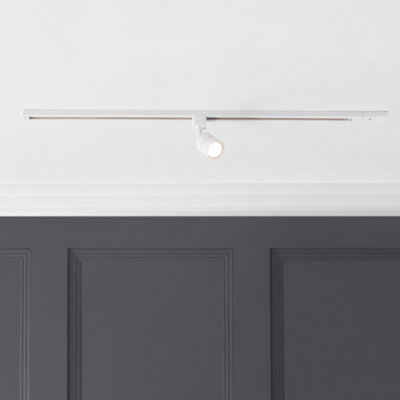 Litecraft Soho White 1 Head 1m Straight Kitchen Ceiling Light with LED Bulbs