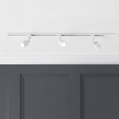 Litecraft Soho White 3 Head 1m Straight Kitchen Ceiling Light with LED Bulbs