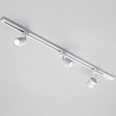 Litecraft Soho White 3 Head 1m Straight Kitchen Ceiling Light with LED Bulbs