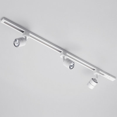 Litecraft Soho White 3 Head 1m Straight Kitchen Ceiling Light with LED Bulbs